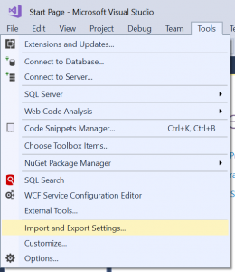 Reset Environment Settings in Visual Studio – CODE